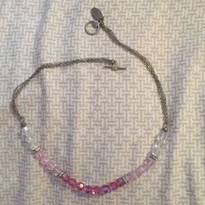 Real Swarovski pink and white crystal necklace